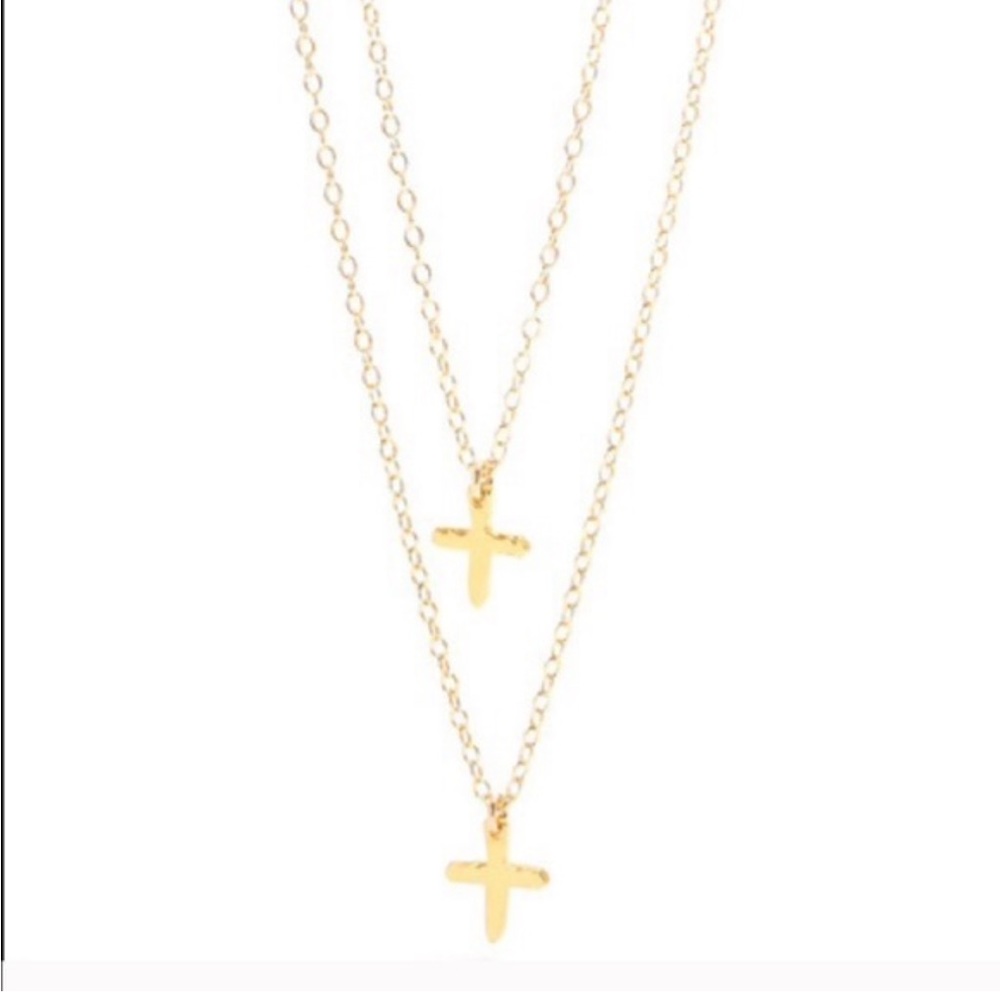 Gorjana Gold Double Strand Cross Necklace